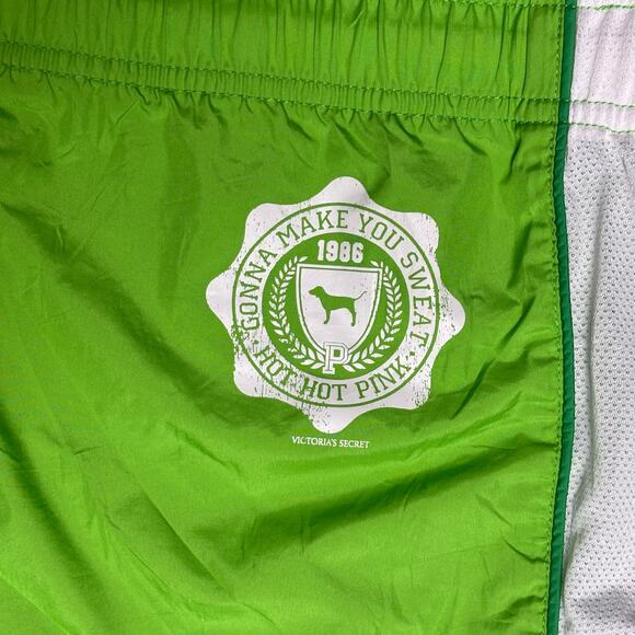 Y2K Victorias Secret PINK Breathable Athletic Shorts Sz Large Green - Picture 3 of 4